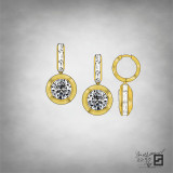 Shield-diamond-drop-earrings-with baguettes