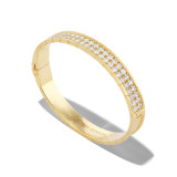 Note to Self Two Row Pave Diamond Bangle Bracelet