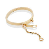Oath Classic Single Cuff yellow gold open chain and clasp; gold diamond cuff bracelet
