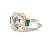 Emerald-and-diamond-three-stone-ring-rose-gold