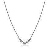 white gold black rhodium plated 5 stone diamond necklace