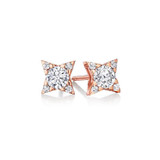 diamond star earrings; rose gold