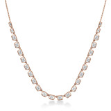 24 stone 5 ct diamond tennis necklace in 18k rose gold