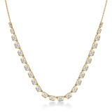 24 stone 5 ct diamond tennis necklace in 18k yellow gold