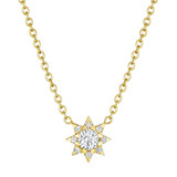 diamond sun necklace in 18k yellow gold