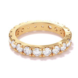 3mm round brilliant diamond eternity band in 18k yellow gold; 2 carat diamond eternity band