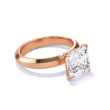 Rose Gold Asscher Cut Solitaire Diamond Engagement Ring