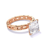 rose gold Asscher cut engagement ring