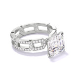 Platinum Asscher Diamond Engagement Ring