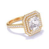 Asscher Cut Diamond Engagement Ring in Pave Setting