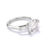 Asscher Cut Engagement Ring with Baguettes