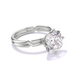 cushion cut diamond engagement ring on a polished Chance collection band in platinum