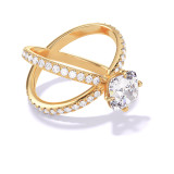 CUSHION CUT DIAMOND ENGAGEMENT RING WITH A COMPASS 4 PRONG AXIS PAVE SETTING IN 18K YELLOW GOLD