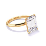 Yellow Gold Thin Band Emerald Cut Engagement Ring