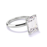 Platinum Thin Band Emerald Cut Engagement Ring 2 carats