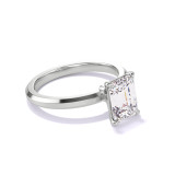 Platinum Thin Band Emerald Cut Engagement Ring 1 carat