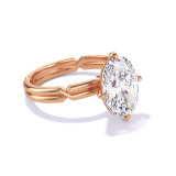 Rose Gold Oval Engagement Ring with a Compass 4 Prong Chance Setting