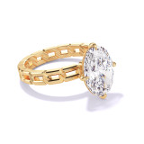 Gold Oval Solitaire Engagement Ring