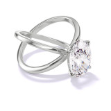 Platinum Oval Engagement Ring with a Classic 4 Prong Axis Setting