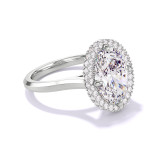 oval engagement ring with halo platinum