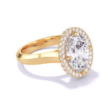 Yellow Gold Oval Halo Engagement Ring