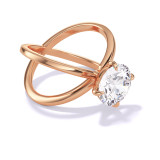Criss Cross Band Engagement Ring - round diamond on an Axis collection X band in rose gold