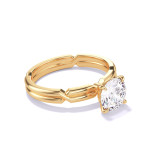 ROUND CUT DIAMOND ENGAGEMENT RING WITH A CLASSIC 4 PRONG CHANCE SETTING IN 18K YELLOW GOLD