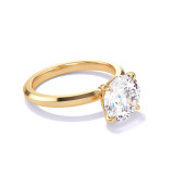 Gold Round Diamond Engagement Ring - 2 carats