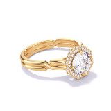 ROUND CUT DIAMOND ENGAGEMENT RING WITH AN OCTAGON HALO CHANCE SETTING IN 18K YELLOW GOLD