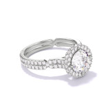 ROUND CUT DIAMOND ENGAGEMENT RING WITH A WRAPPED HALO CHANCE PAVE SETTING IN PLATINUM