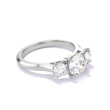3 Round Diamond Engagement Ring - 1 carat