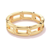 polished 8 link open wedding band in 18k yellow gold
