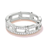 pave 8 link diamond link ring in platinum