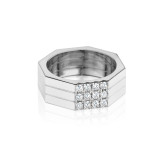 octagon diamond ring in platinum with diamond details