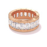 Note to Self Emerald Cut Diamond Eternity Band in 18k rose gold