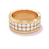 Note to Self two row diamond band in 18k yellow gold