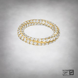 inside out eternity band with 1 row of entwined pave diamonds in 18 karat gold or platinum
