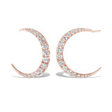 diamond moon hoop earrings