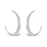 large diamond crescent moon hoop earrings