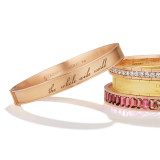 rose gold Note to Self engraved bangle bracelet