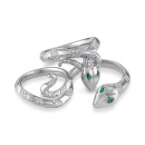 custom-emerald-and-diamond-snake-rings