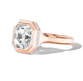 bezel-set-Asscher-cut-diamond-ring-rose-gold