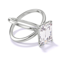 solitaire emerald cut diamond engagement rings
