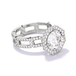 Platinum Round Diamond Engagement Rings 2 carats