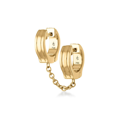 oath double huggie earrings in 18k yellow gold
