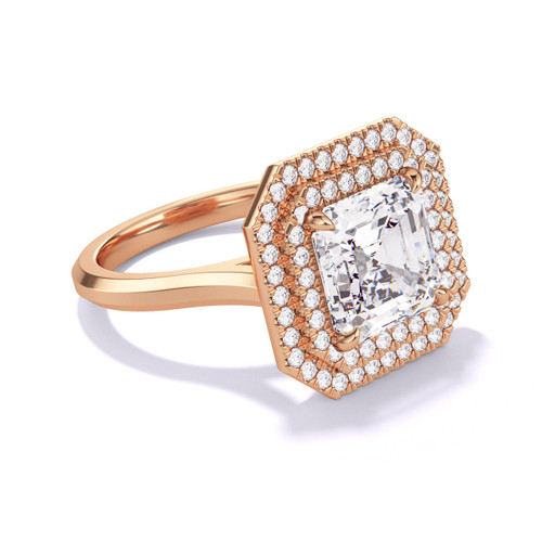unique engagement ring settings asscher cut diamond
