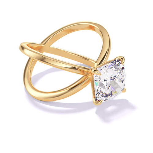 gold cushion cut engagement rings