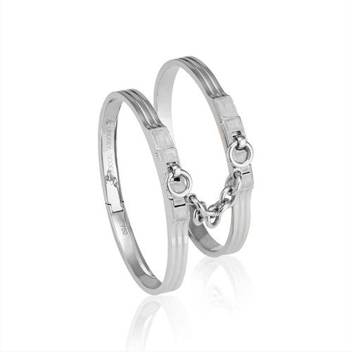 oath double cuffs in white gold; double cuff bracelet