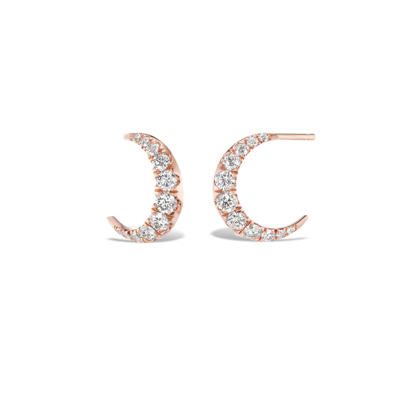 Small Diamond Moon Hoops | Lindsey Scoggins Studio