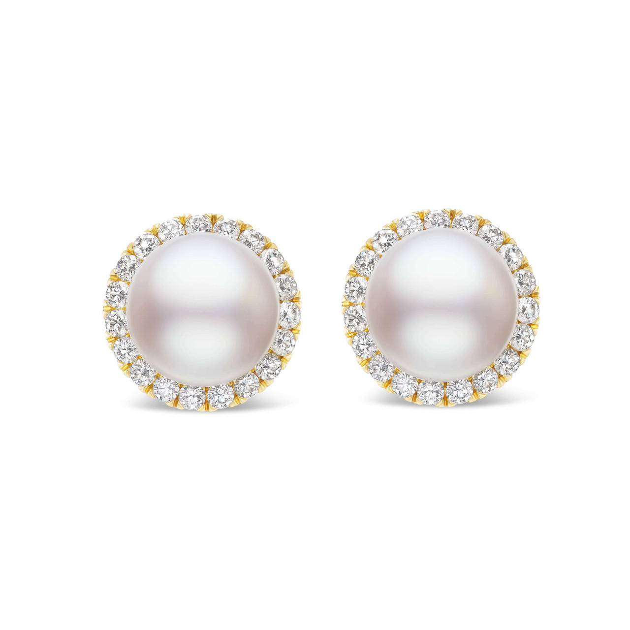 Pearl shop diamond studs